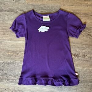 NWT. Lolly Wolly Doodle Purple Ruffle Sleeve Tee